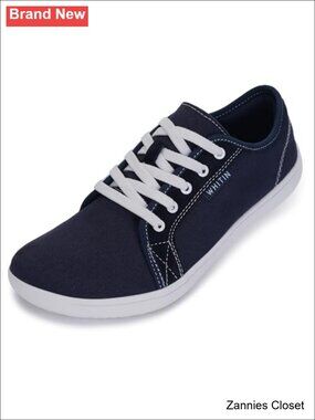 ✨ WHITIN Women's Canvas Barefoot Shoes Wide Toe Minimalist Lace Up Sneakers